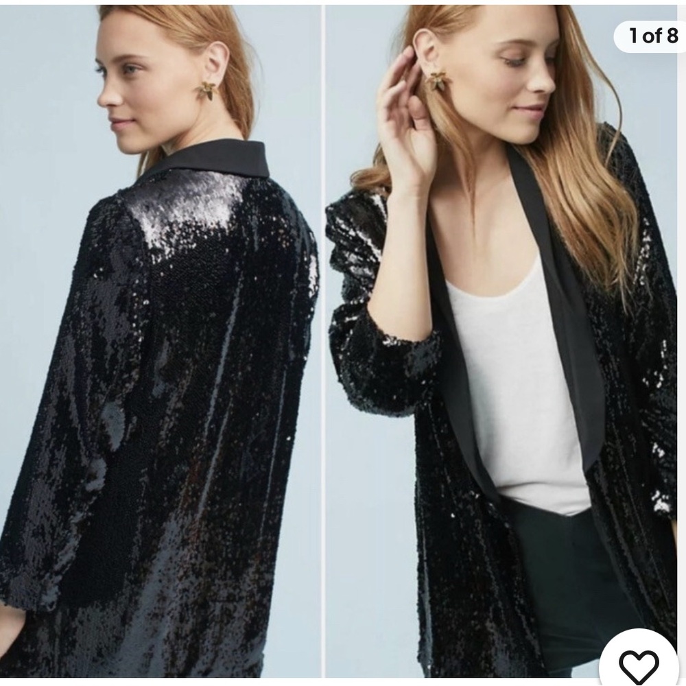 Sequin Black Blazer Jacket - image 2